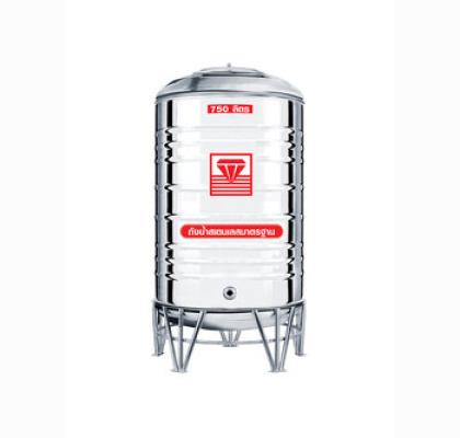 แทงค์น้ำสเตนเลส ตราเพชร พื้นนูนทรงมาตรฐาน ปริมาตร 750 ลิตร รุ่น DMCB-750 **แถมลูกลอยฟรี**