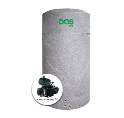 แทงค์น้ำพลาสติก PE DOS 1500 ลิตร + ปั๊มน้ำ GRUNDFOS 500 วัตต์ รุ่น NSN1500+CMB3-37