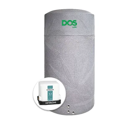 แทงค์น้ำพลาสติก PE DOS 2000 ลิตร + ปั๊มน้ำ HITACHI 200 วัตต์ รุ่น NSN2000+WMP200