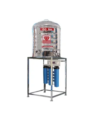 เครื่องกรองน้ำดื่มพร้อมถังเก็บน้ำ กำลังผลิต 1200 ลิตร/ชม. ระบบ UF รุ่น US-6UF-20F-SUS150