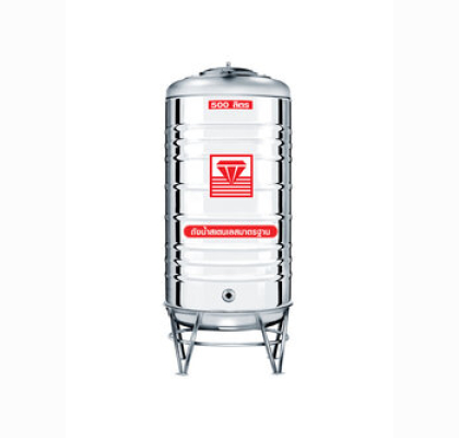 แทงค์น้ำสเตนเลส ตราเพชร พื้นนูนทรงมาตรฐาน ปริมาตร 500 ลิตร รุ่น DMCB-500 **แถมลูกลอยฟรี**