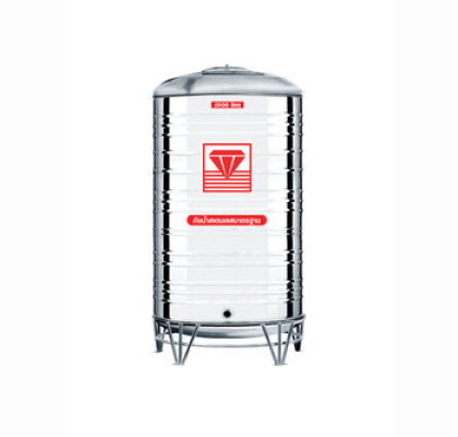 แทงค์น้ำสเตนเลส ตราเพชร พื้นนูนทรงมาตรฐาน ปริมาตร 2500 ลิตร รุ่น DMCB-2500 **แถมลูกลอยฟรี**