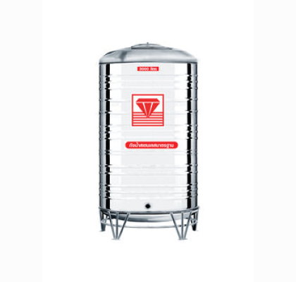 แทงค์น้ำสเตนเลส ตราเพชร พื้นนูนทรงมาตรฐาน ปริมาตร 3000 ลิตร รุ่น DMCB-3000 **แถมลูกลอยฟรี**