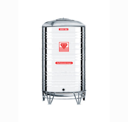 แทงค์น้ำสเตนเลส ตราเพชร พื้นนูนทรงมาตรฐาน ปริมาตร 6000 ลิตร รุ่น DMCB-6000 **แถมลูกลอยฟรี**