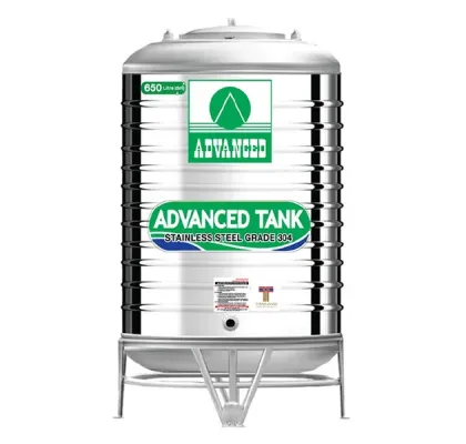 แทงค์น้ำสแตนเลส ADVANCED ทรงปกติ(อ้วน) ก้นนูน ขนาด 650 ลิตร รุ่น AR650