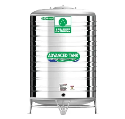 แทงค์น้ำสแตนเลส ADVANCED ทรงปกติ(อ้วน) ก้นนูน ขนาด 2500 ลิตร รุ่น AR2500