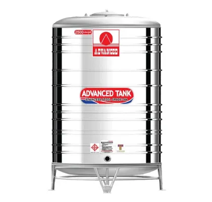 แทงค์น้ำสแตนเลส ADVANCED ทรงปกติ(อ้วน) ก้นนูน ขนาด 2500 ลิตร รุ่น AV2500