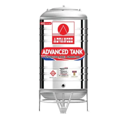 แทงค์น้ำสแตนเลส ADVANCED ทรงปกติ(อ้วน) ก้นนูน ขนาด 400 ลิตร รุ่น AV400