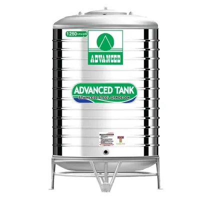 แทงค์น้ำสแตนเลส ADVANCED ทรงปกติ(อ้วน) ก้นนูน ขนาด 1250 ลิตร รุ่น AR1250