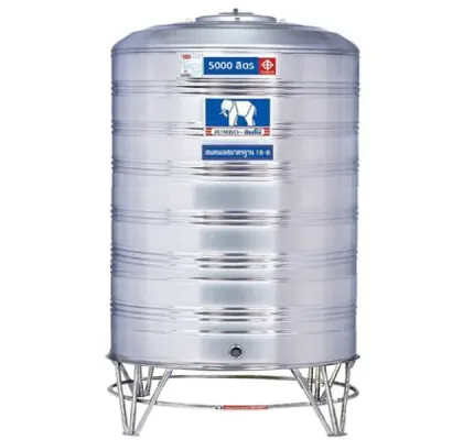 แทงค์น้ำสแตนเลส JUMBO ก้นเรียบ ขนาด 5000 ลิตร รุ่น JMFL5000