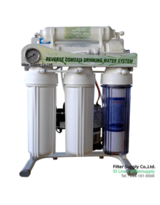 เครื่องกรองน้ำ อาร์โอ Fast Pure 75 GPD เฟรม + เกจวัดแรงดัน 5 ขั้นตอน