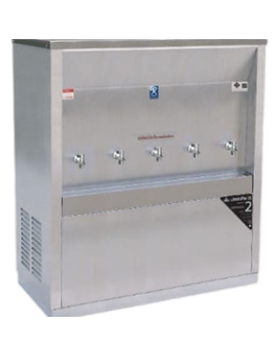 ตู้ทำน้ำเย็นสแตนเลส แบบต่อท่อ แผงร้อน รุ่น MC-5PW