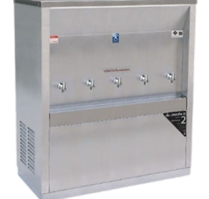 ตู้ทำน้ำเย็นสแตนเลส แบบต่อท่อ แผงร้อน รุ่น MC-5PW